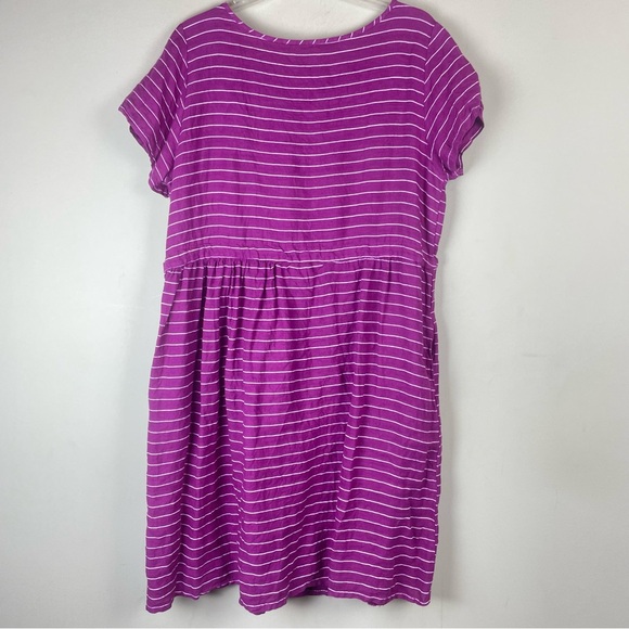 Stella Martini Made in Italy 100% Linen Pink Striped Dress Size L - Picture 12 of 15